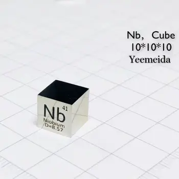 VEIDRODIS POLIRUOTI 99.95% grynų Niobis (Nb Metalo kubo Elemento Imties 10mm