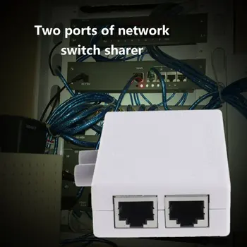 2 Prievado Tinklo Jungiklio, LAN KATĖ Selektorių Mini Internetas Vidaus Išorės Network Switcher RJ45-2M Network Switcher Dalininko Cat5