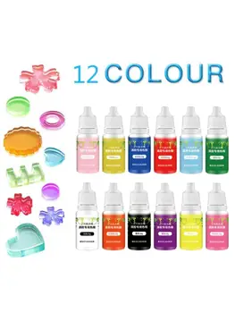 12 Spalvų Epoksidine Derva, Pigmentas Rinkinys Skaidri Epoksidinė UV Derva, Dažymas, Dažų Pigmentas R7RF
