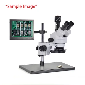 Hayear 7-45X Trinokulinis Stereo Mikroskopas Pramonės VGA Mikroskopo vaizdo Kamera 1080P 144 Led Šviesos su Metalo Stovėti PCB Remontas