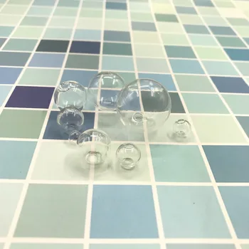 10vnt/daug 8mm, skaidraus stiklo buteliukas pakabukas stiklo rutulys apvalus kamuolys 