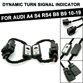 2vnt Dinamiškas Posūkio Signalo LED užpakalinis žibintas, Skirtas Audi A4, S4, RS4, B8, B9 2010-2019 Add-on Modulis Vielos Indikatorius Kairėje ir Dešinėje Uodegos Šviesos