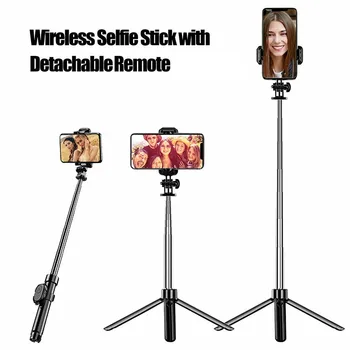 Universalus 3 in 1 Belaidis Ištraukiamas Selfie Stick Trikojo su Bluetooth Remote 