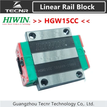Taivano originalus HIWIN HGW15CC linijinis kreipiamoji skaidrių vežimo blokuoti slankiklį linijinių bėgiai