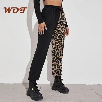 2021 seksualus nėriniai-up leopard kelnės moterims susiuvimo antblauzdžiai sporto kelnės