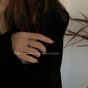 Korėjos Tendencija Žiedas moteris, Dviejų Pakopų Asmenybės Dizaino Grandinės Kutas Žiedas 