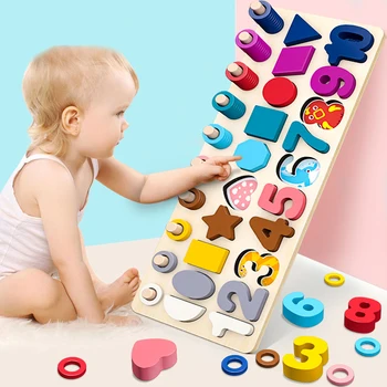 2020 Naujas Ankstyvojo Ugdymo Įspūdį Sukurti Mediniai Žaislai, Vaikų, Tėvų-vaikų Interaktyvūs Žaislai Skaitmeninis Dėlionės Blokai