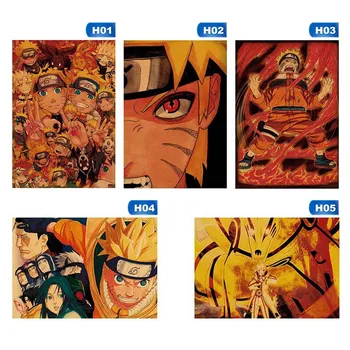 Animacinių Filmų Siena Lipdukas Retro Daug Naruto Japonų Anime Darželio Vaikai Bendrabutyje Homestay Plakatai Kraft Popieriaus, Plakatai Ir Spausdina