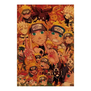 Animacinių Filmų Siena Lipdukas Retro Daug Naruto Japonų Anime Darželio Vaikai Bendrabutyje Homestay Plakatai Kraft Popieriaus, Plakatai Ir Spausdina