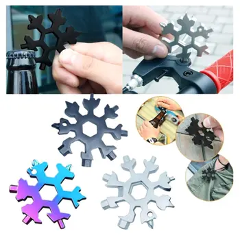 19-in-1 Sniego Keychain Įrankiai Multi-tool Derinys Veržliarakčiai Nerūdijančio Plieno Sniego Formos Lauko Nešiojamų Snaigės