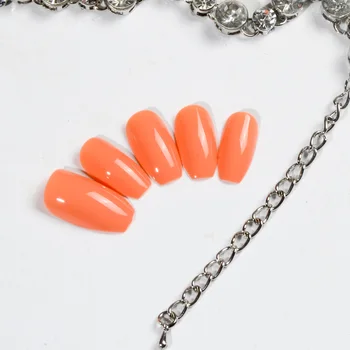 Karsto vinys orange Netikrą nagų Ballerinas nagų Dizaino Grynos vientisos spalvos saldainiai nemokamai lipdukai