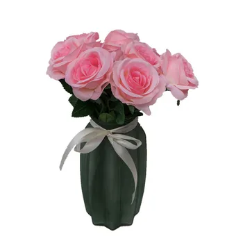 Vieno filialo nekilnojamojo touch rose šilko dirbtinių gėlių vestuvių fotografija rekvizitai vainikas dekoratyvinių rožių netikrą gėlių filialas