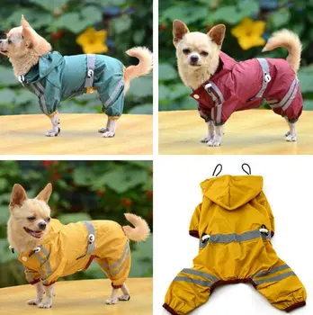 Teddy šuniukas šuo lietpaltis pet drabužiai drabužiai vidutinio šuo keturių pėdų skėtis maži šunys poncho atspindys