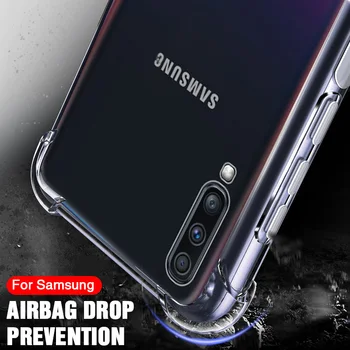 Prabanga atsparus smūgiams Silikoninis Telefono dėklas Dėl Samsung A50 A70 A40 M10 M20 M30 M40 A10 A30S Atveju Skaidri Apsauga Galinio Dangtelio