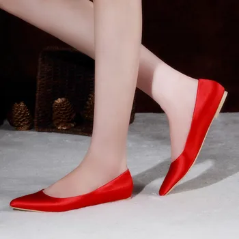 Custom-made pavasarį naują patarimas, butas ir seklių butas batai, madingi vestuvių batai, kojos, gryno šilko, vienišų moterų batai 31-45