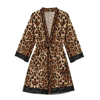 Karšto Namuose Dėvėti Sexy Nėrinių Nightdress Leopard moteriškas apatinis Trikotažas, Apatiniai Rūbeliai Mid-Rise Sleepwear Pižama Moterims Oneies домашний костюм