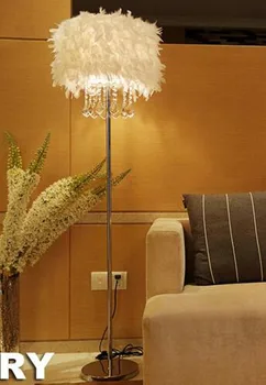 Naujas parduotuvės skatinimo namų, šeimos viešbutis apdaila su plunksnų atspalvis LED grindų šviesos kristalų grindų lempos