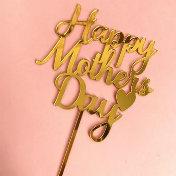 Akrilo Cupcake Rėžtuvės Laimingas Motinos Diena su Gimtadieniu Cupcake Pyragas Topper Motinos Gimtadienio Pyragas Apdaila
