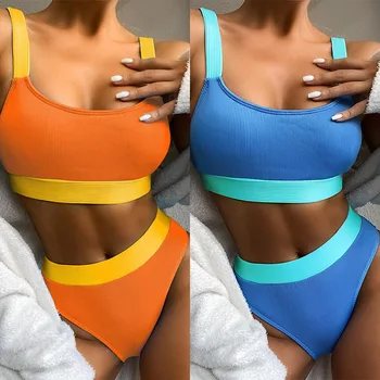 Aukštos kokybės 2020 Naujų moteris orange blue seksualus bodysuit paplūdimio bikini bodycon Įžymybė vakare šalies Tvarstis bodysuits