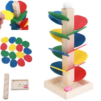 Montessori Švietimo žaislas Blokų, Mediniai, Medžio, Marmuro Kamuolys Paleisti Kelio Žaidimas Kūdikių Vaikai Vaikai Žvalgybos Anksti Švietimo Žaislas