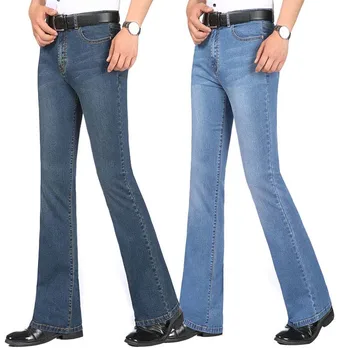 Vasaros Plonas Audinys džinsų juosmens Elastinga Užsiliepsnojo kelnės, vyriški Micro-la kelnės Slim vyriški Laisvalaikio džinsus didesnio dydžio 26-38 40