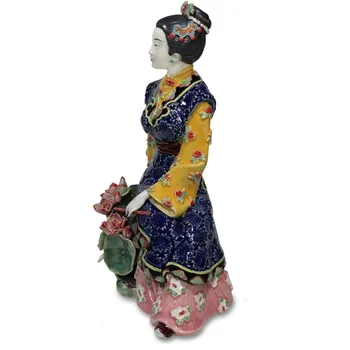 WU CHEN ILGAI Kinų Antikvariniai Jinling Dvylika Porceliano Gražių Moterų Figūrėlės Klasikinio Ponios Meno Skulptūros, Namų Dekoro R2398