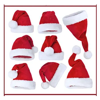 Pliušinis Suaugusiųjų Kalėdų Skrybėlę, Pliušiniai Žaislai, Kepurės Raudonos Aksomo Kalėdų Senelio Skrybėlė Patogus Viduje Kalėdų Skrybėlę