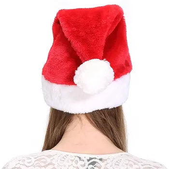 Pliušinis Suaugusiųjų Kalėdų Skrybėlę, Pliušiniai Žaislai, Kepurės Raudonos Aksomo Kalėdų Senelio Skrybėlė Patogus Viduje Kalėdų Skrybėlę