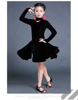 Vaikai mergina vyno aksomas lotynų sukneles Gimnastika Dancewear Konkurenciją Šokių Kostiumas Vaikų pramoginių Šokių Suknelę Mergaitėms