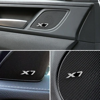 4pcs automobilių garso papuošti 3D Aliuminio Ženklelis Emblema Lipdukas BMW X7 F30 F10 E53 F10 G30 G38 Priedai