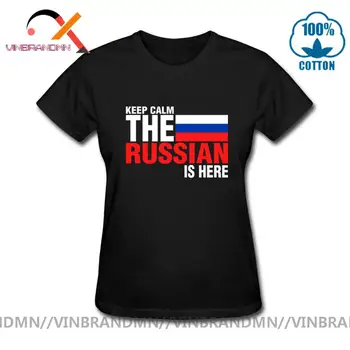 2020 Naujas vasaros T Shirts nusiraminkite rusijos Yra Čia Medvilnės Viršūnes moteris trumpomis Rankovėmis atsitiktinis Marškinėliai moteriška Tshirts