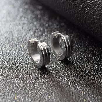 Dolaime klasikinis unisex auskarai dovanų nerūdijančio plieno maži, apvalūs žiedai, auskarai papuošalai vyras moteris GE539