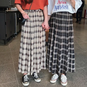 Faldas Mujer Moda 2019 Harajuku Sijonas Japonijos,Ilgi Sijonai Moterims Maxi Faldas Mujer Moda 2019,Preppy Stilius-Line Moterų Sijonas