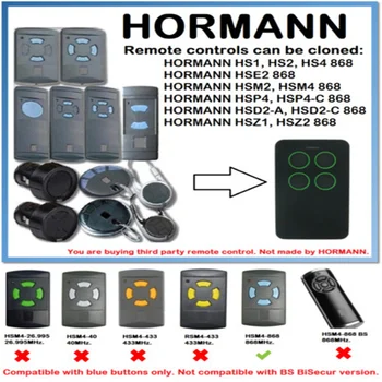 4 kanalų Hormann HSM4 868 mhz nuotolinio valdymo Suderinama su HSM2, HSM4 868MHz nuotolinio, Klonas,automobilio nuotolinio contr nemokamas pristatymas