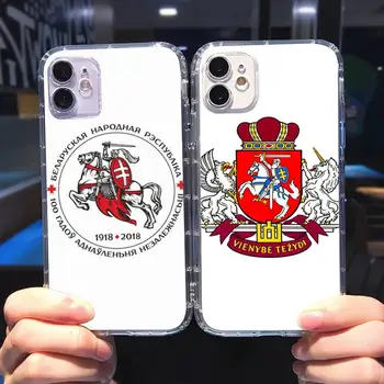 Vėliavos Baltarusijos Respublikos Telefono dėklas Permatomas iPhone 6 7 8 11 12-os mini pro X XS XR MAX Plius padengti funda shell