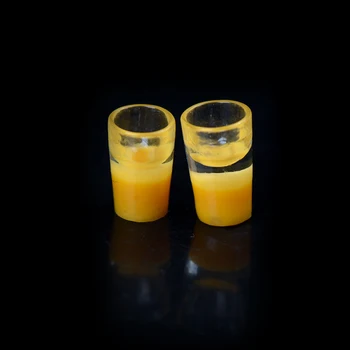 Miniatiūriniai Pieno Stiklo Virtuvė Apelsinų Gėrimas Maisto Taurės Dekoro Lėlių 1/12 2vnt/Komplektas