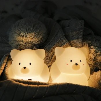 Padengti Silicio dioksido Naktį Lempa USB Įkrovimo Spalva Keičiasi LED Ins Puikus, Šiltas, Miegamojo Kūdikį Krūtimi Akių Priežiūros Naktiniai Vaikų Kambarys