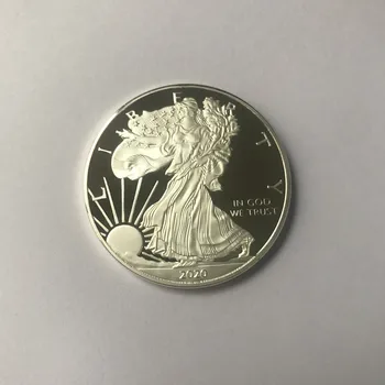 100 Vnt nemagnetiniai Laisvės 2020 Ženklelis statula žalvario šerdis silve Padengti moneta 40 mm Gyvūnų ealge suvenyrų dekoravimas monetas