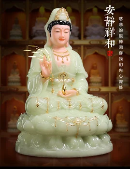 2021 aukštos kokybės buda Guanyin Avalokitešvara Šeimos efektyvių Talismanas laiminti, saugaus, sveikatos, geros kloties jade gilding Budos statula