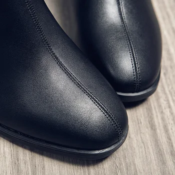 Moterų atsitiktinis verslo biuro oficialų suknelė karvės odos batai black 