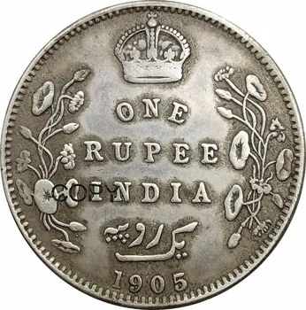 Indija Britų Edward VII Viena Rupija 1905 90% Sidabro Monetų Kopijos
