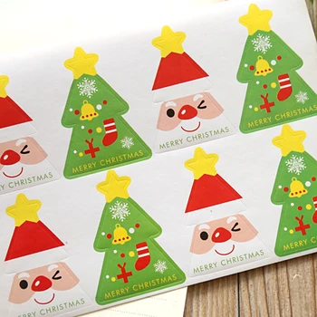 80pcs/daug Kalėdų eglutė dizainas popieriniai lipdukai 