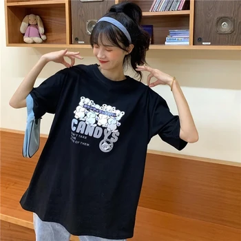 Vasarą Padengia spausdinti Juokinga Moterys T-shirt Ulzzang Prarasti Top Marškinėliai Harajuku 