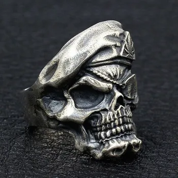 Naujas Tailando sidabro kaukolė one-eyed dragon beretė žiedą žmogus kietas s925 gryno sidabro rankų darbo, bendros kietas vyrukas narkotikų magnatą vyras žiedas