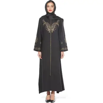 Prabanga Musulmonų Siuvinėjimo Abaja Ilgas, Maxi Turkijos Suknelės Chalatas Kimono Chalatai Jubah Dubajus Arabų, Artimųjų Rytų Ramadanas Islamo Apranga