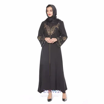 Prabanga Musulmonų Siuvinėjimo Abaja Ilgas, Maxi Turkijos Suknelės Chalatas Kimono Chalatai Jubah Dubajus Arabų, Artimųjų Rytų Ramadanas Islamo Apranga