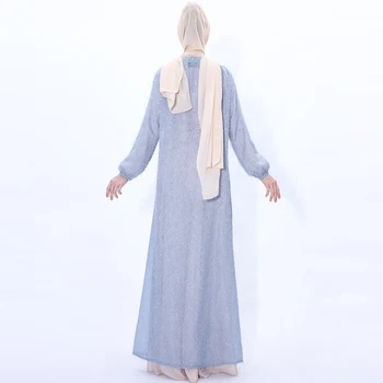 Elegantiškas Musulmonų Caped Abaja Atidaryti Kimono Islamo Drabužių Elastinga Raišteliu Ant Kaklo Maxi Skraiste Dubajus Šalies Vakarą Cardigan Vasaros