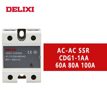 DELIXI CDG1 solid state relay SSR-AA 60AA 80AA 100AA 80-280V AC 24-480V AC SSR vienfaziai KINTAMOSIOS srovės Kontrolės AC Jokių Kontaktų Relė
