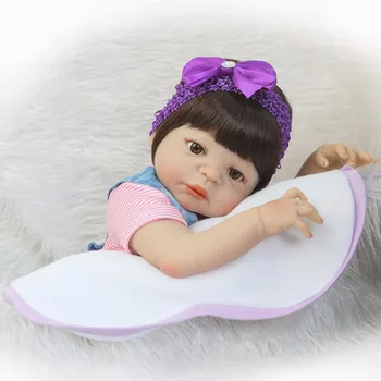 NPK Tikroviška Silikono Reborn Baby Menina Gyvas 57CM Naujagimiui Lėlės Visą Vinilo Silikono Mergina Tikrai Vaikai Playmates Toys
