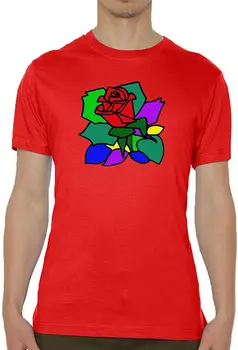 Abstrakti Rose Spalvingų Iliustracijų Stilingas Įgulos Kaklo vyriški T-Shirt Naujas Tee Vasaros 2020 Grynos Medvilnės Kvėpuojantis trumpomis Rankovėmis Marškinėlius